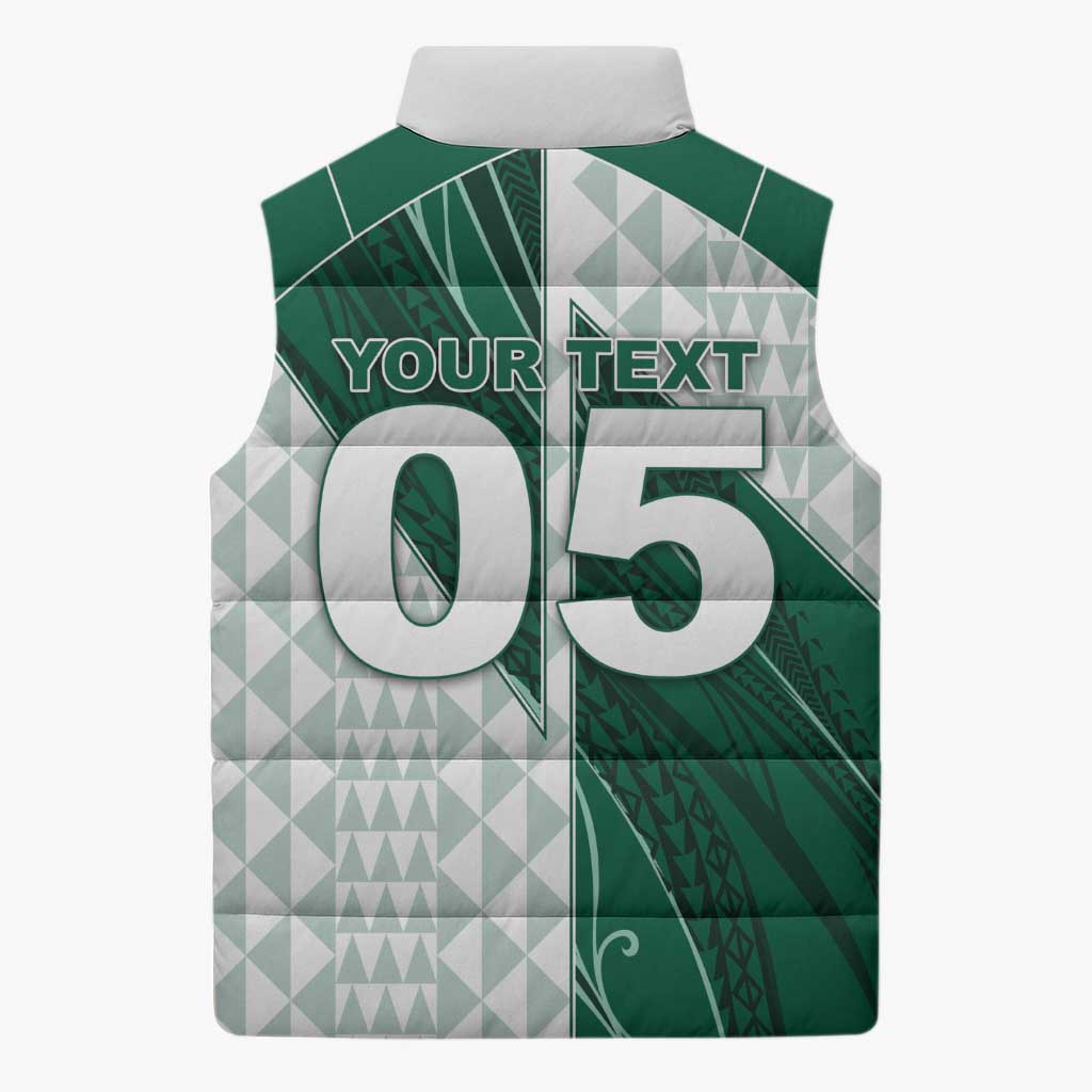Custom Hawaii Volleyball Sleeveless Puffer Jacket Shaka Aloha Hand