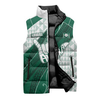 Custom Hawaii Volleyball Sleeveless Puffer Jacket Shaka Aloha Hand