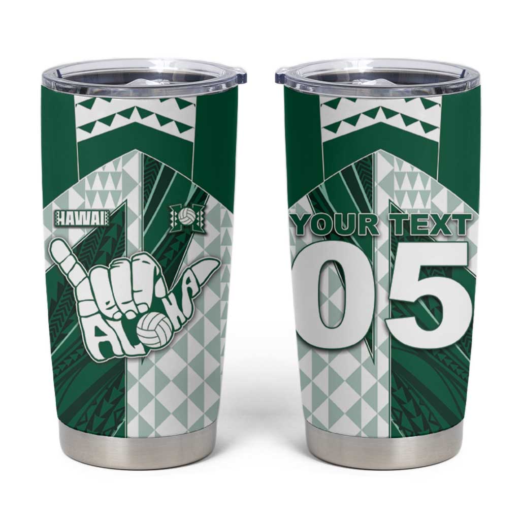 Custom Hawaii Volleyball Tumbler Cup Shaka Aloha Hand