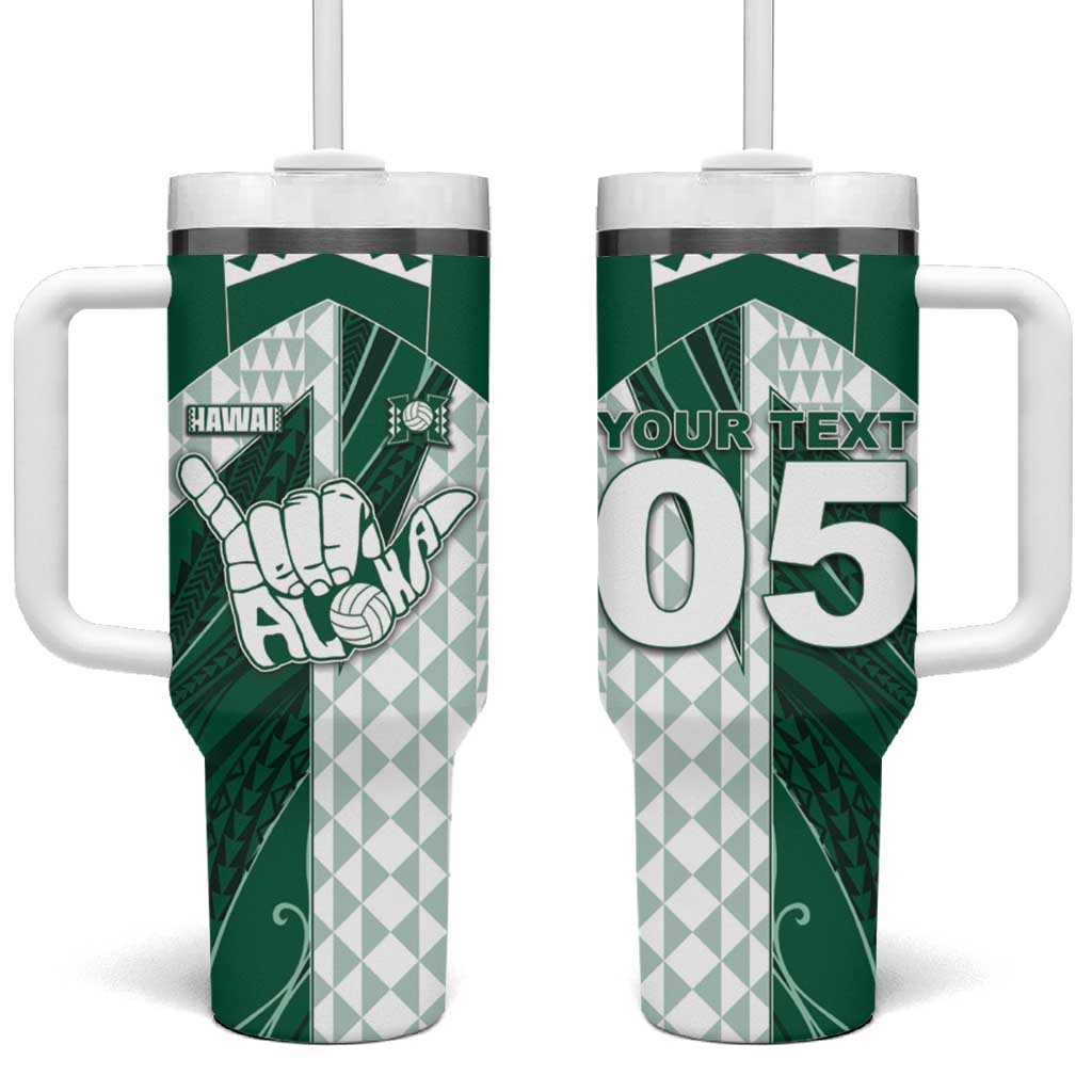 Custom Hawaii Volleyball Tumbler With Handle Shaka Aloha Hand