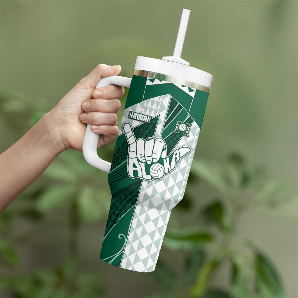 Custom Hawaii Volleyball Tumbler With Handle Shaka Aloha Hand