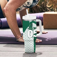 Custom Hawaii Volleyball Tumbler With Handle Shaka Aloha Hand