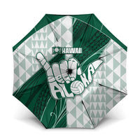Hawaii Volleyball Umbrella Shaka Aloha Hand DT05 One Size Folded 11.42 inch Opened Diameter 37.4 inch Green - Polynesian Pride