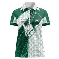 Custom Hawaii Volleyball Women Polo Shirt Shaka Aloha Hand