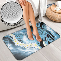 Piko Hawaiian Bathroom Set Blue Galaxy Spiral Plumeria Tribal Patterns