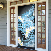 Piko Hawaiian Door Cover Blue Galaxy Spiral Plumeria Tribal Patterns