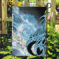 Piko Hawaiian Garden Flag Blue Galaxy Spiral Plumeria Tribal Patterns