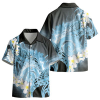 Piko Hawaiian Kid Hawaiian Shirt Blue Galaxy Spiral Plumeria Tribal Patterns