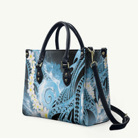 Piko Hawaiian Leather Bag Blue Galaxy Spiral Plumeria Tribal Patterns