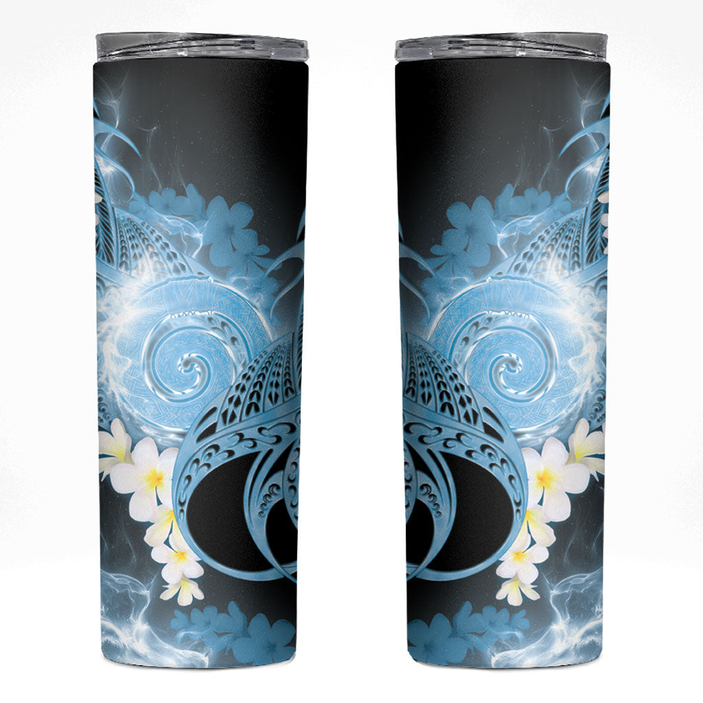 Piko Hawaiian Skinny Tumbler Blue Galaxy Spiral Plumeria Tribal Patterns
