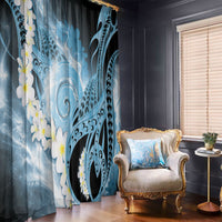 Piko Hawaiian Window Curtain Blue Galaxy Spiral Plumeria Tribal Patterns