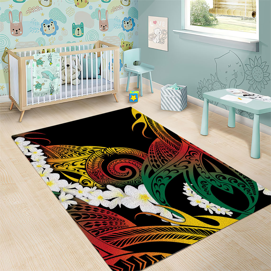 Piko Hawaiian Area Rug Gradient Spiral Plumeria Tribal Patterns