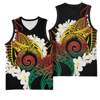 Piko Hawaiian Basketball Jersey Gradient Spiral Plumeria Tribal Patterns