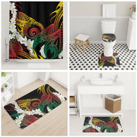 Piko Hawaiian Bathroom Set Gradient Spiral Plumeria Tribal Patterns