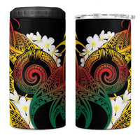 Piko Hawaiian 4 in 1 Can Cooler Tumbler Gradient Spiral Plumeria Tribal Patterns
