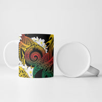 Piko Hawaiian Ceramic Mug Gradient Spiral Plumeria Tribal Patterns