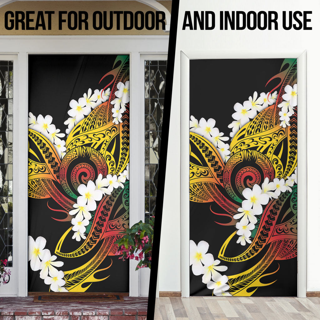 Piko Hawaiian Door Cover Gradient Spiral Plumeria Tribal Patterns