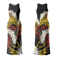 Piko Hawaiian Family Matching Tank Maxi Dress and Hawaiian Shirt Gradient Spiral Plumeria Tribal Patterns