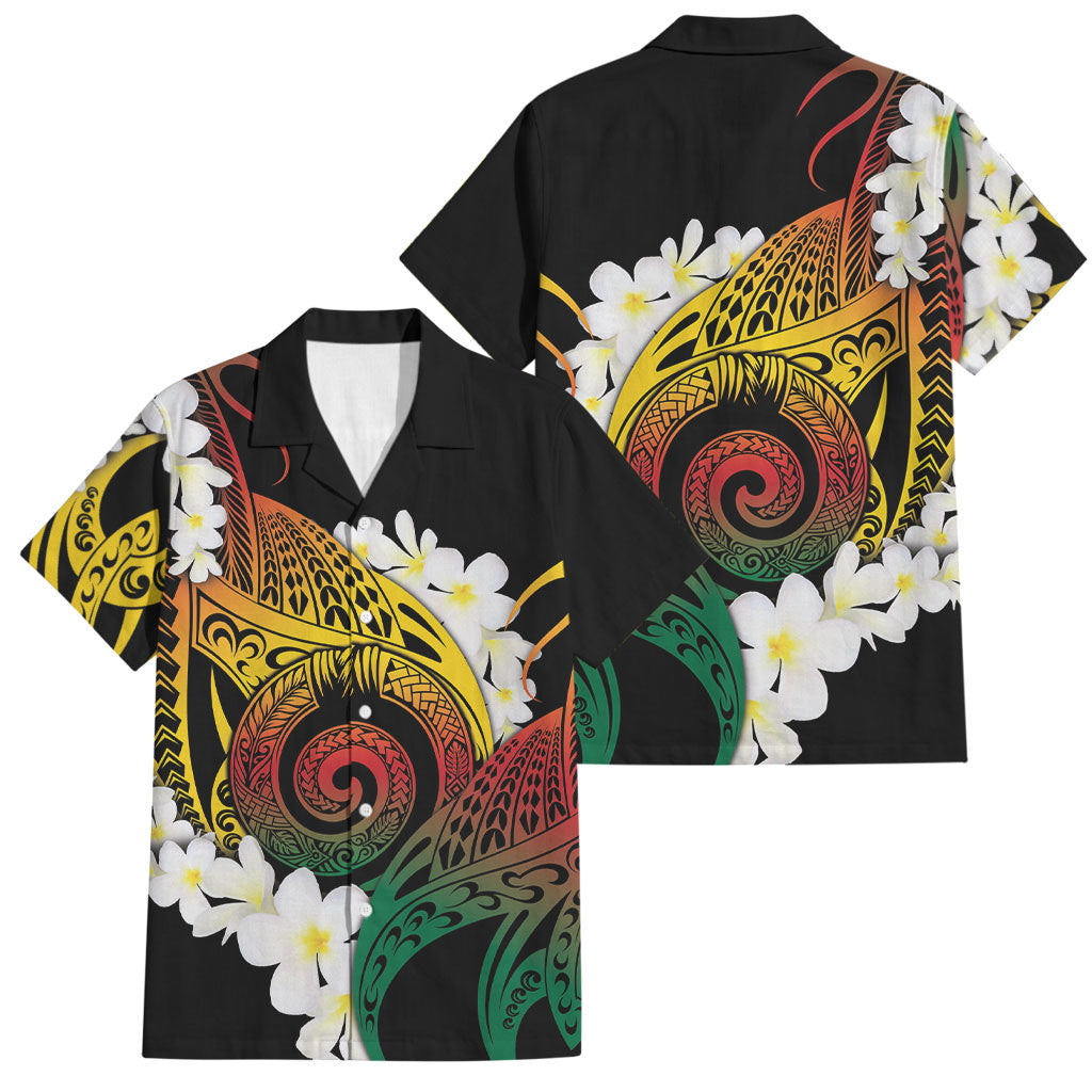 Piko Hawaiian Family Matching Tank Maxi Dress and Hawaiian Shirt Gradient Spiral Plumeria Tribal Patterns