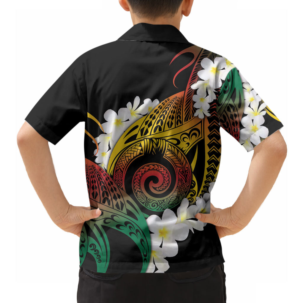 Piko Hawaiian Hawaiian Shirt Gradient Spiral Plumeria Tribal Patterns