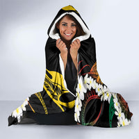 Piko Hawaiian Hooded Blanket Gradient Spiral Plumeria Tribal Patterns