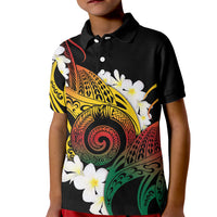 Piko Hawaiian Kid Polo Shirt Gradient Spiral Plumeria Tribal Patterns