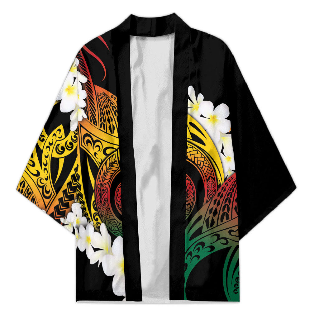 Piko Hawaiian Kimono Gradient Spiral Plumeria Tribal Patterns