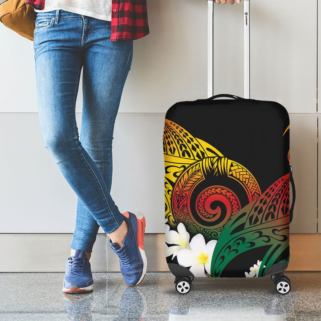 Piko Hawaiian Luggage Cover Gradient Spiral Plumeria Tribal Patterns