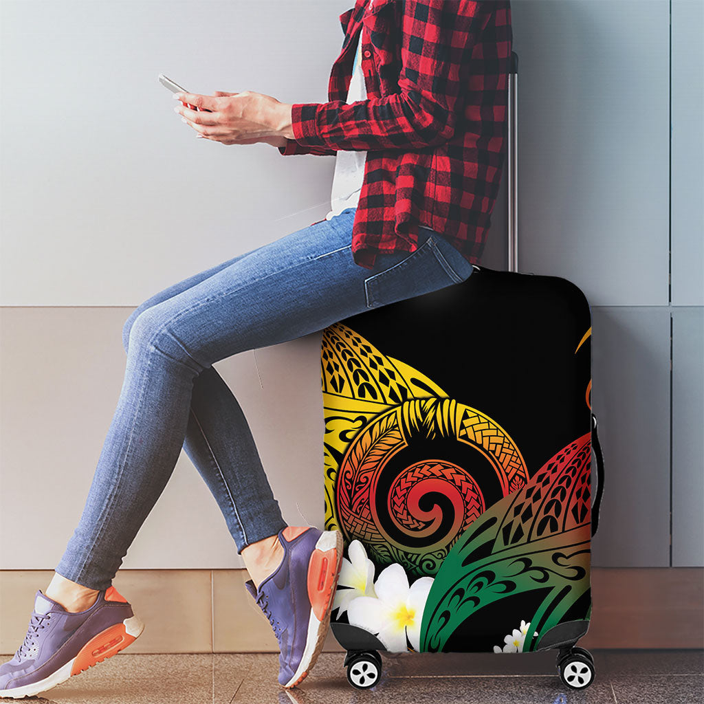 Piko Hawaiian Luggage Cover Gradient Spiral Plumeria Tribal Patterns