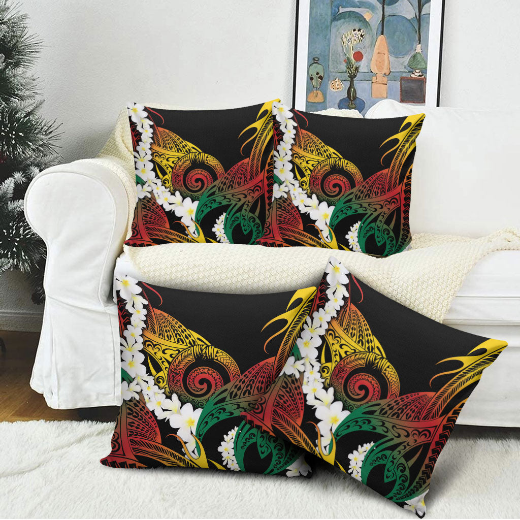 Piko Hawaiian Pillow Cover Gradient Spiral Plumeria Tribal Patterns