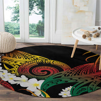 Piko Hawaiian Round Carpet Gradient Spiral Plumeria Tribal Patterns