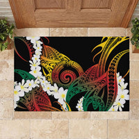 Piko Hawaiian Rubber Doormat Gradient Spiral Plumeria Tribal Patterns