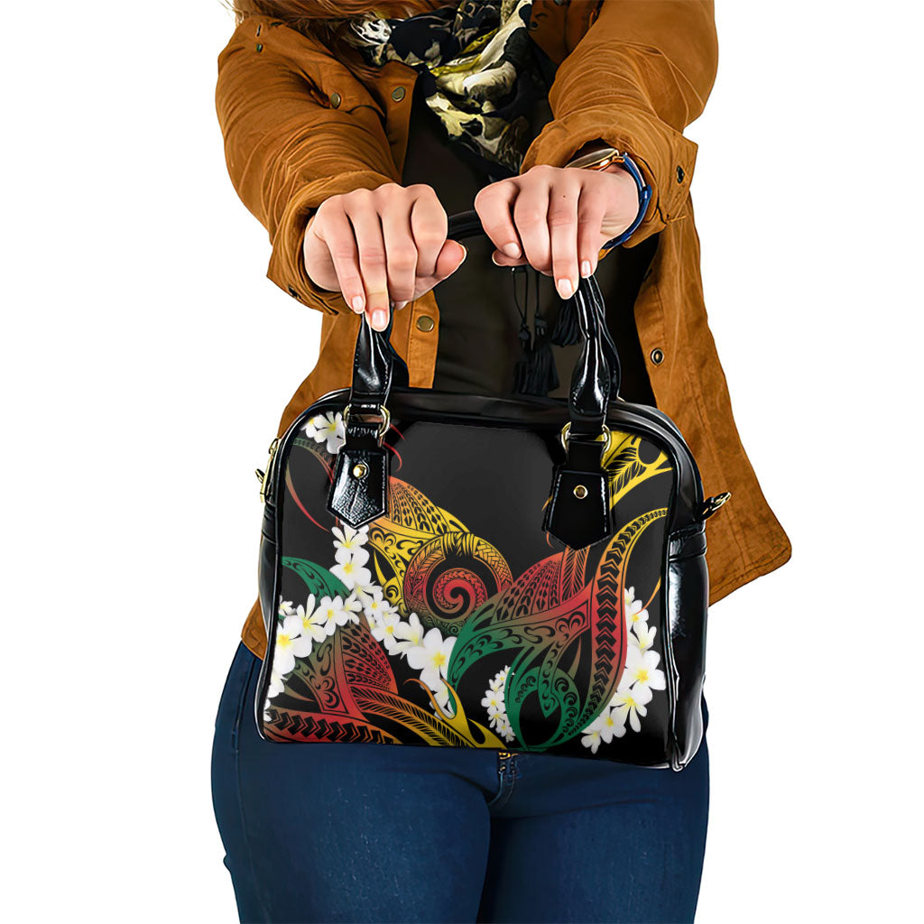 Piko Hawaiian Shoulder Handbag Gradient Spiral Plumeria Tribal Patterns