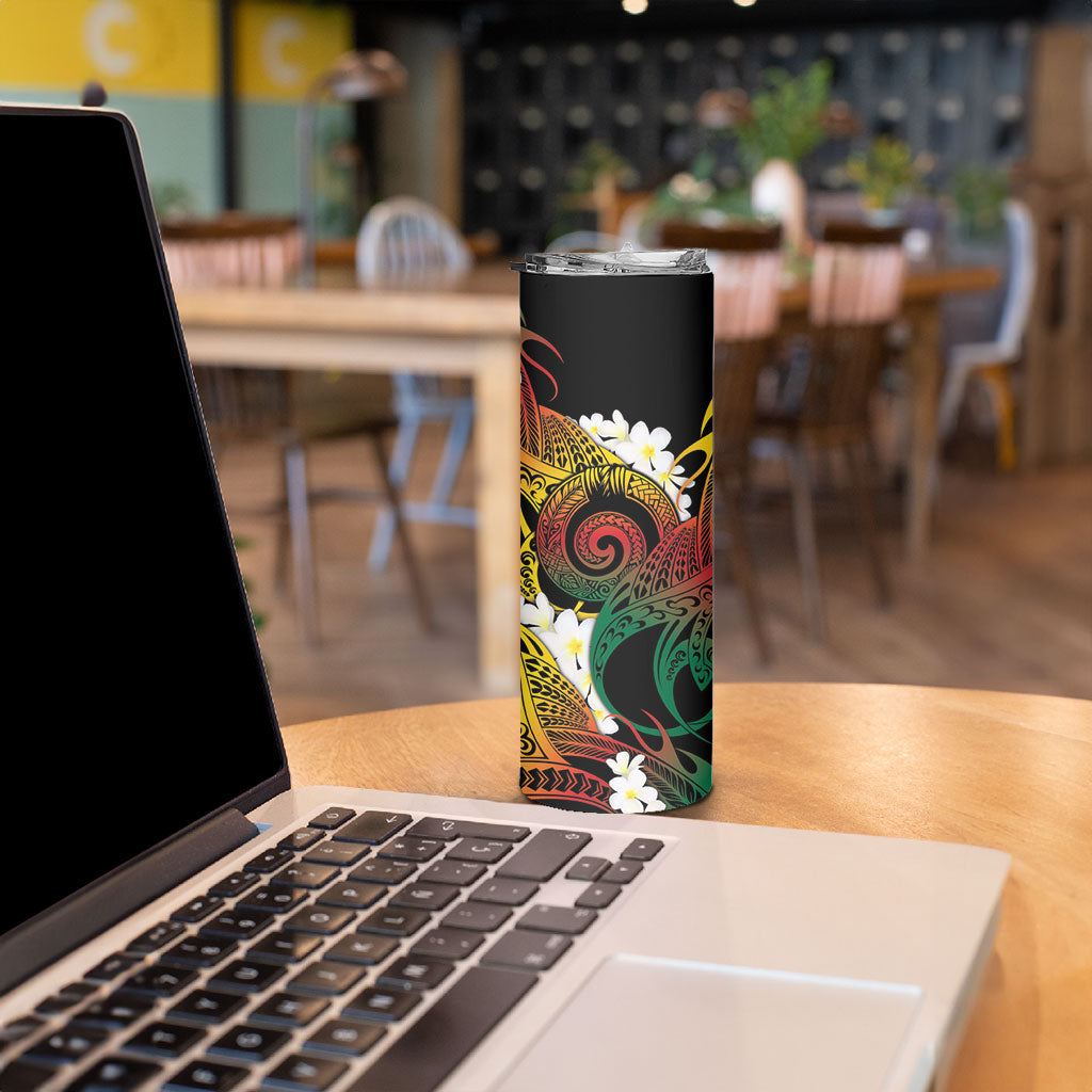 Piko Hawaiian Skinny Tumbler Gradient Spiral Plumeria Tribal Patterns