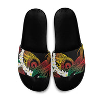 Piko Hawaiian Slide Sandals Gradient Spiral Plumeria Tribal Patterns
