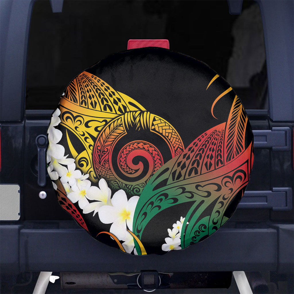 Piko Hawaiian Spare Tire Cover Gradient Spiral Plumeria Tribal Patterns