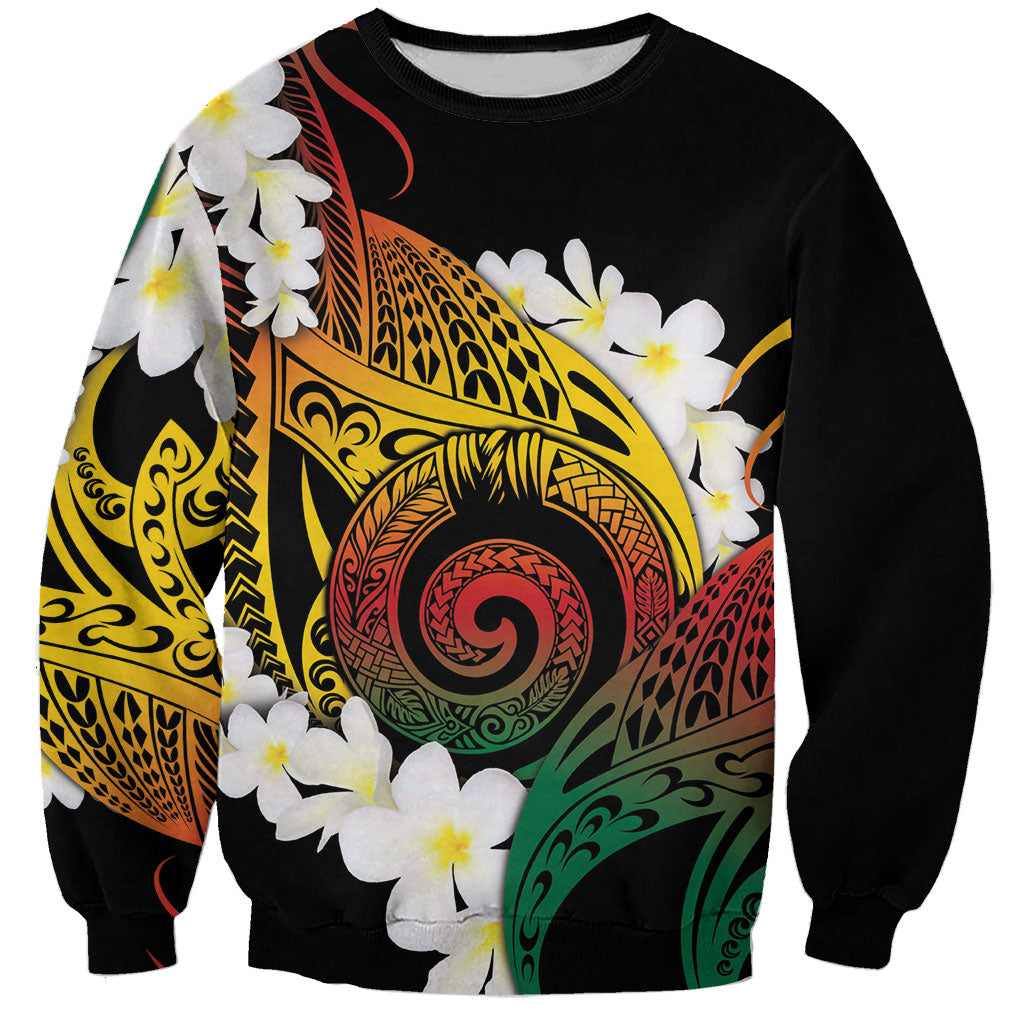 Piko Hawaiian Sweatshirt Gradient Spiral Plumeria Tribal Patterns DT05 Unisex Multicolor - Polynesian Pride