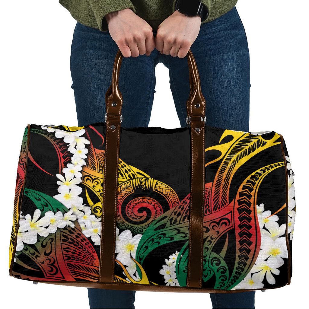 Piko Hawaiian Travel Bag Gradient Spiral Plumeria Tribal Patterns