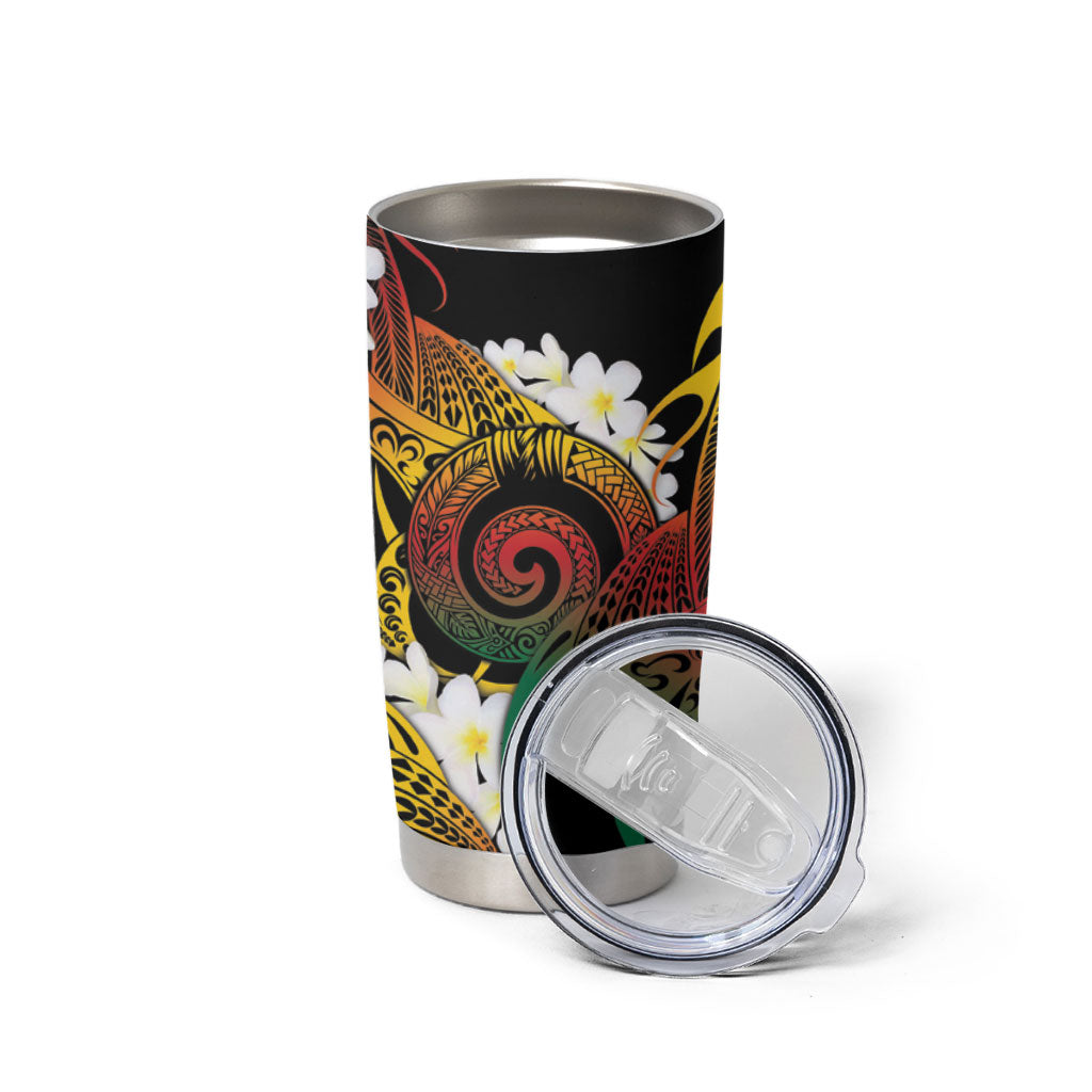 Piko Hawaiian Tumbler Cup Gradient Spiral Plumeria Tribal Patterns