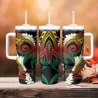 Piko Hawaiian Tumbler With Handle Gradient Spiral Plumeria Tribal Patterns