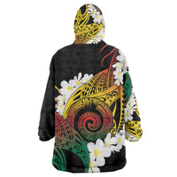 Piko Hawaiian Wearable Blanket Hoodie Gradient Spiral Plumeria Tribal Patterns