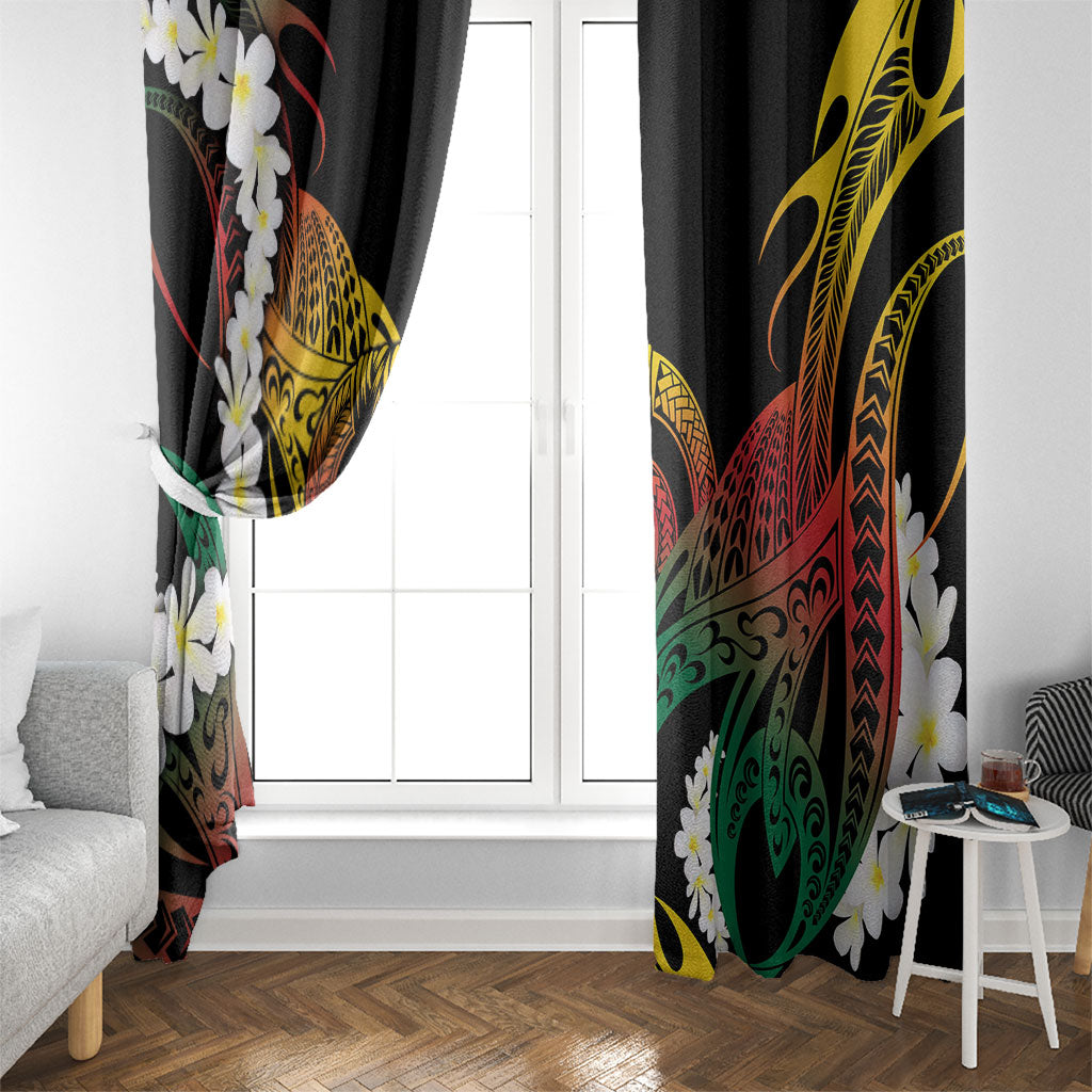 Piko Hawaiian Window Curtain Gradient Spiral Plumeria Tribal Patterns