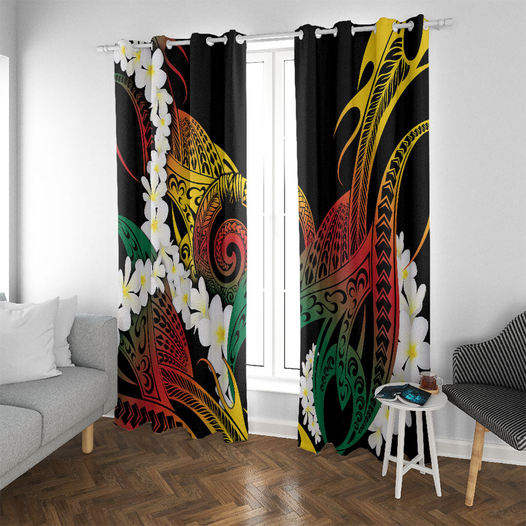 Piko Hawaiian Window Curtain Gradient Spiral Plumeria Tribal Patterns