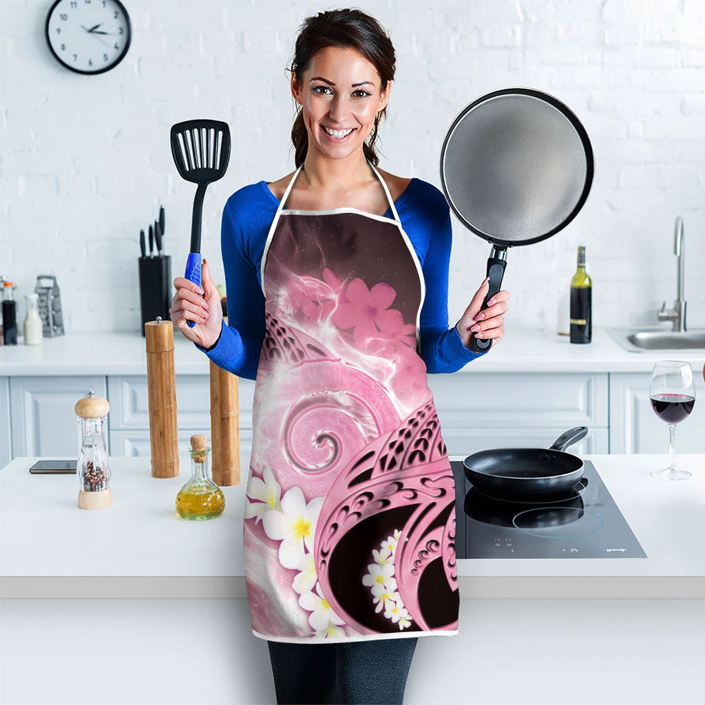 Piko Hawaiian Apron Pink Galaxy Spiral Plumeria Tribal Patterns