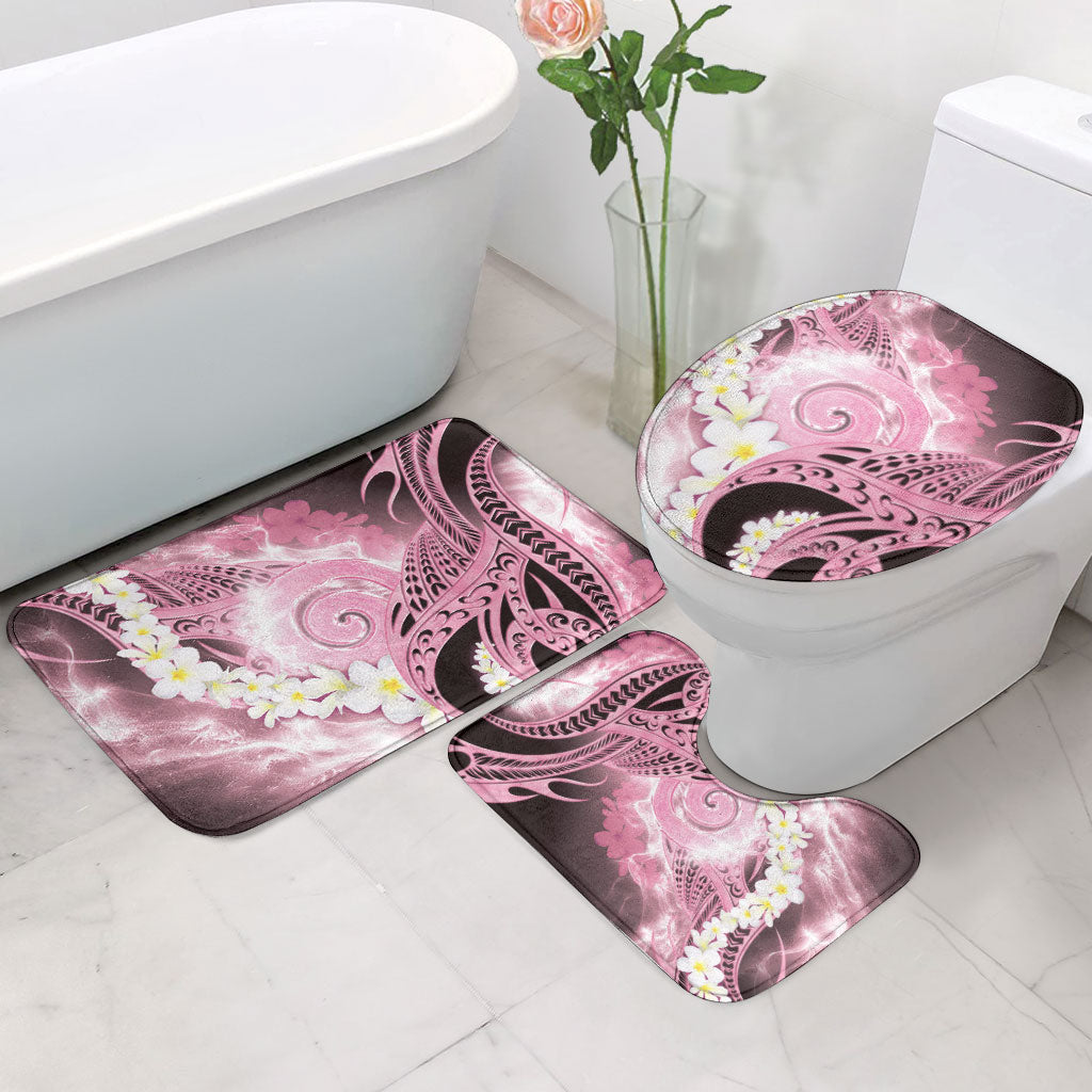 Piko Hawaiian Bathroom Set Pink Galaxy Spiral Plumeria Tribal Patterns