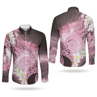 Piko Hawaiian Couples Matching Mermaid Dress and Long Sleeve Button Shirt Pink Galaxy Spiral Plumeria Tribal Patterns