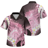 Piko Hawaiian Family Matching Short Sleeve Bodycon Dress and Hawaiian Shirt Pink Galaxy Spiral Plumeria Tribal Patterns