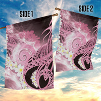 Piko Hawaiian Garden Flag Pink Galaxy Spiral Plumeria Tribal Patterns