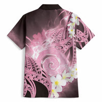 Piko Hawaiian Hawaiian Shirt Pink Galaxy Spiral Plumeria Tribal Patterns