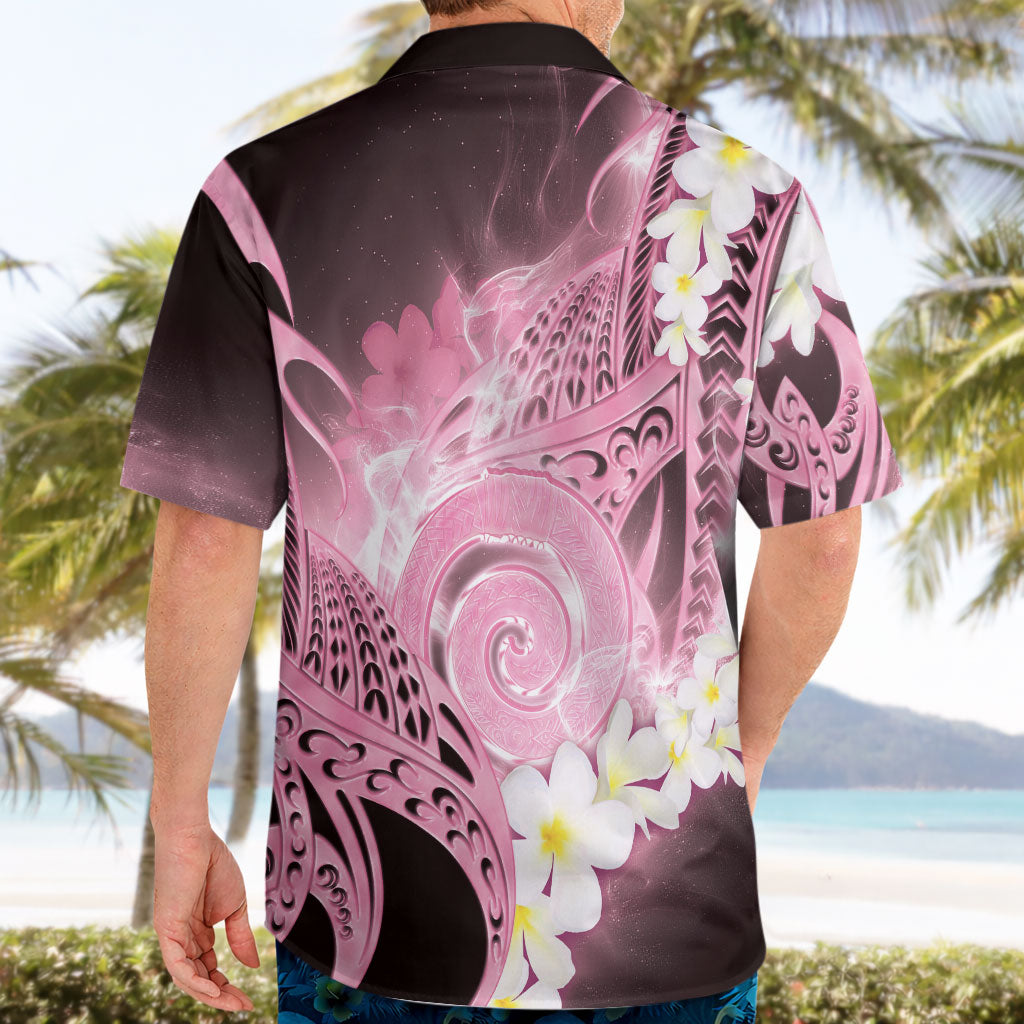 Piko Hawaiian Hawaiian Shirt Pink Galaxy Spiral Plumeria Tribal Patterns